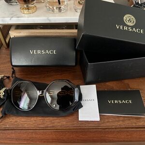 Versace Black Luxury Sunglasses with Sleek Modern Frames